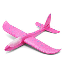 Avion planor 48 cm (front LED), roz, cod 140665