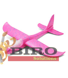 Avion planor 48 cm (front LED), roz, cod 140665
