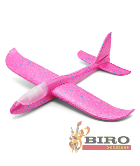 Avion planor 48 cm (front LED), roz, cod 140665
