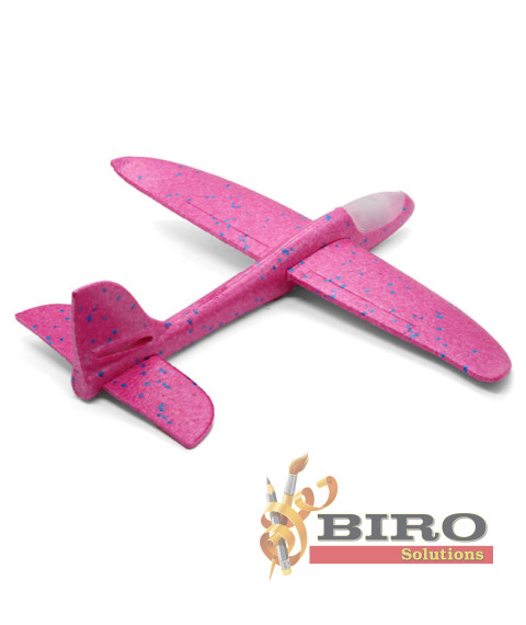 Avion planor 48 cm (front LED), roz, cod 140665