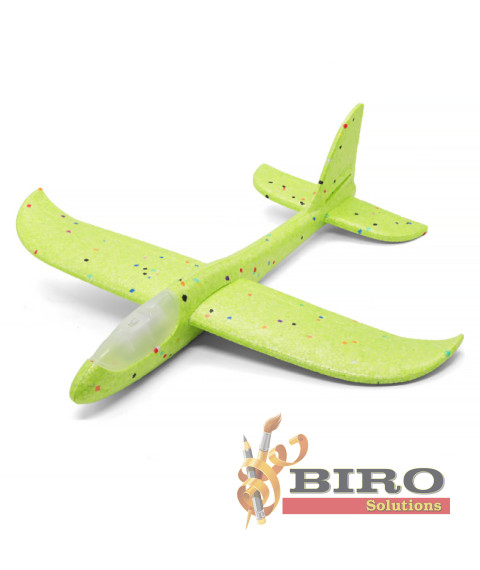 Avion planor 48cm (line LED), verde, cod 140669