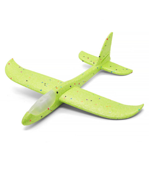 Avion planor 48cm (line LED), verde, cod 140669