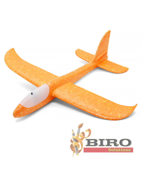 Avion planor 48cm (line LED), portocaliu, cod 140671