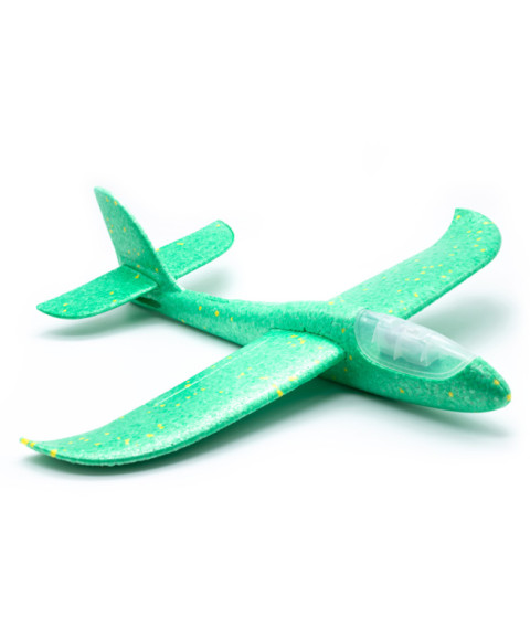 Avion planor 48 cm (front LED) verde, cod 152619