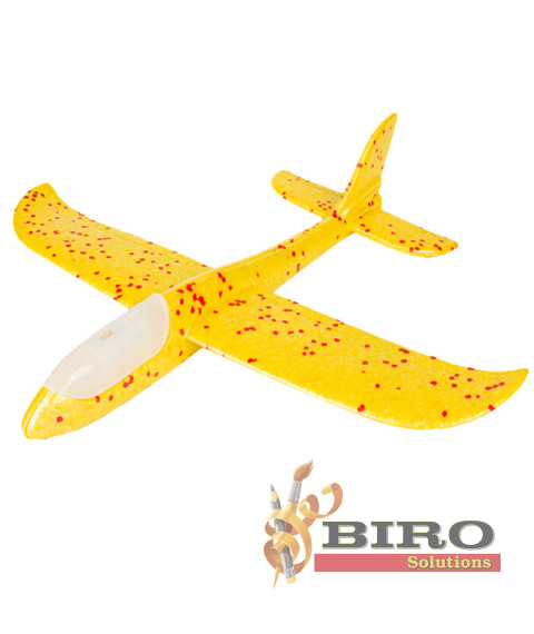 Avion planor 48 cm (front LED), galben, cod 177032