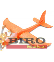 Avion planor 48 cm (front LED), portocaliu, cod 140663