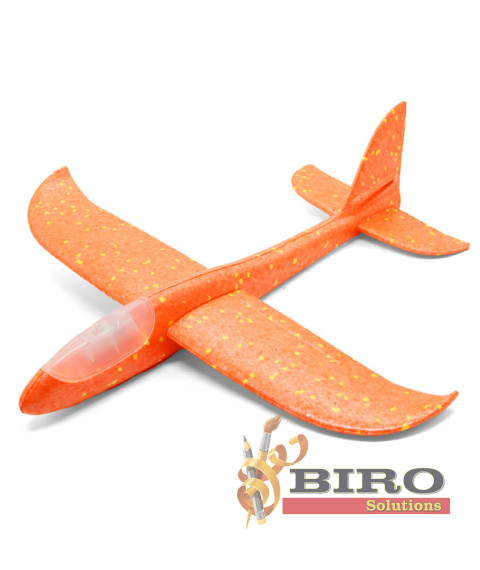 Avion planor 48 cm (front LED), portocaliu, cod 140663