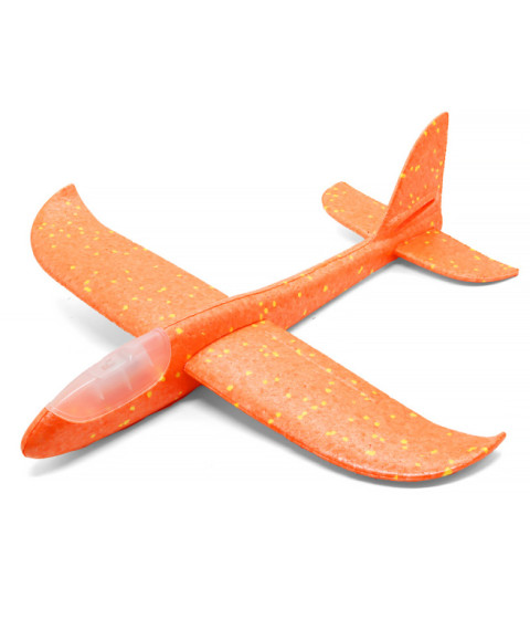 Avion planor 48 cm (front LED), portocaliu, cod 140663