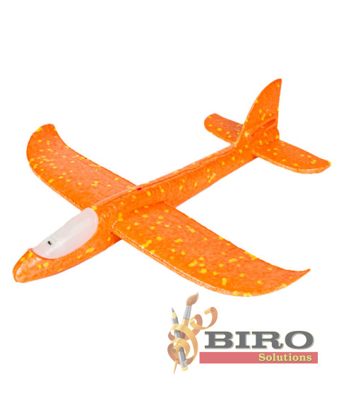 Avion planor 37cm (front LED), portocaliu, cod 201104