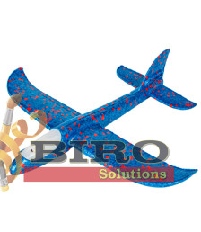 Avion planor 37cm (front LED), albastru, cod 177022