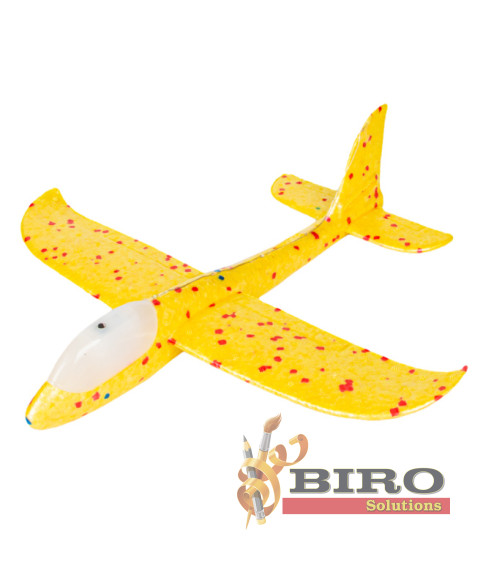 Avion planor 37cm (line LED), galben, cod 177027