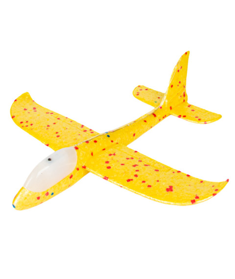 Avion planor 37cm (line LED), galben, cod 177027