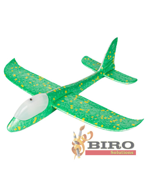 Avion planor 37cm (line LED), verde, cod 177026