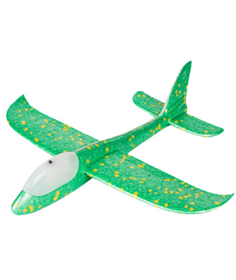 Avion planor 37cm (line LED), verde, cod 177026