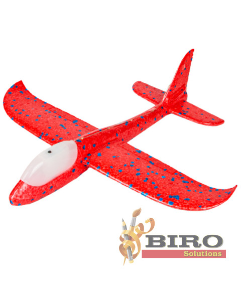 Avion planor 37cm (line LED), roșu, cod 177025