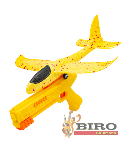 Avion planor cu pistol, galben, cod 177020