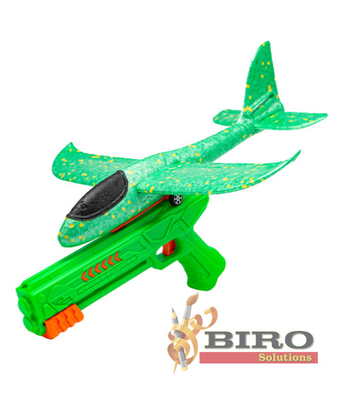 Avion planor cu pistol, verde, cod 177019