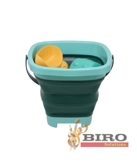Set de nisip cu găleată pliabilă, turcoaz, cod 802026