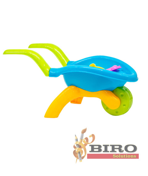 Set pentru nisip "Carucior + forme + lopata "Beach Toys" (9 el.), cod 592051