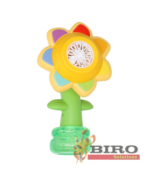 Mașină electrică pentru bule de săpun "Flower", galbenă