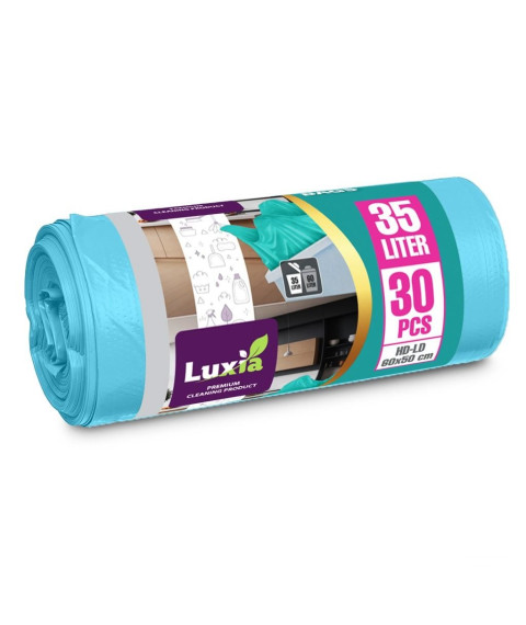 LUXIA Pungi p/u gunoi cu urechi 35 L 30 buc. turcoaz LUX-4014