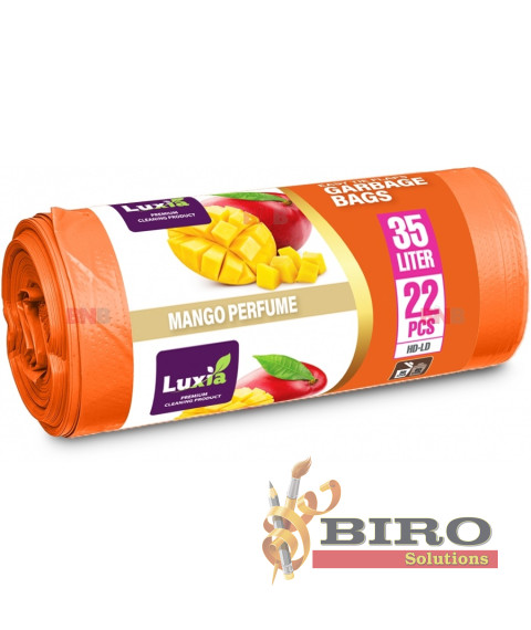 Pungi pentru gunoi cu urechi LUXIA 35 L – 22 buc. – aromă mango – LUX-4074