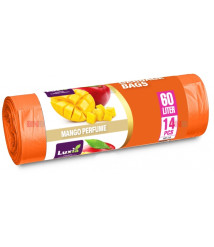 Pungi pentru gunoi cu urechi LUXIA 60 L – 14 buc. – aromă mango –  LUX-4075