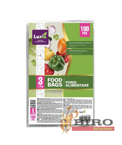 LUXIA Pungi alimentare rezistente 3KG 100 buc. LUX-4030