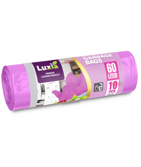 Pungi pentru gunoi cu urechi LUXIA 60 L – 20 buc. – mov – LUX-4019