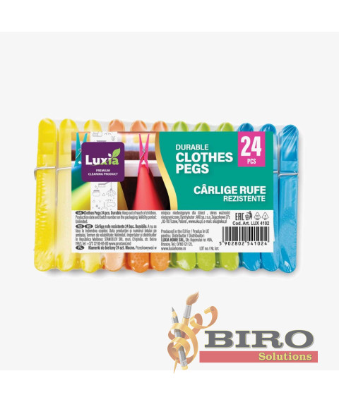 Cleşti pentru rufe rezistente 24 buc, LUXIA,LUX-4102