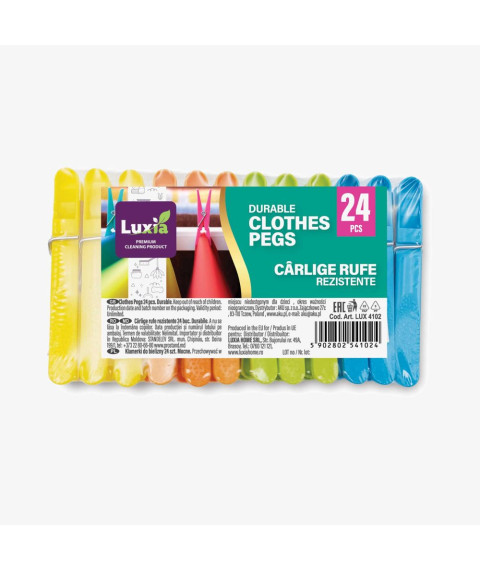 Cleşti pentru rufe rezistente 24 buc, LUXIA,LUX-4102