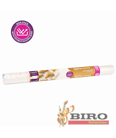 LUXIA Hârtie pentru Copt Dublu Siliconată în Coli, 10 foi 38x42cm, Albă LUX-4053