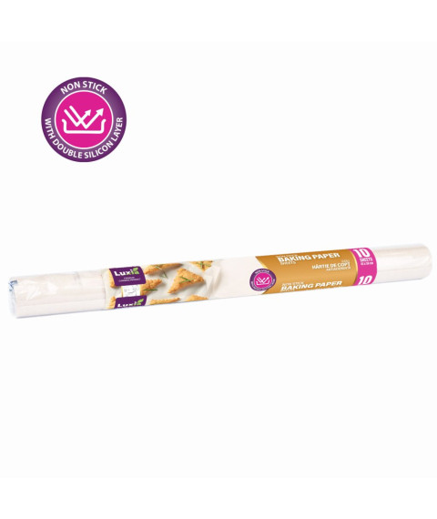 LUXIA Hârtie pentru Copt Dublu Siliconată în Coli, 10 foi 38x42cm, Albă LUX-4053 LUXIA Hârtie pentru Copt Dublu Siliconată în Coli, 10 foi 38x42cm, Albă LUX-4053