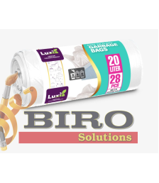 LUXIA Pungi p/u gunoi cu urechi 20 L 28 buc. Albe LUX-4098