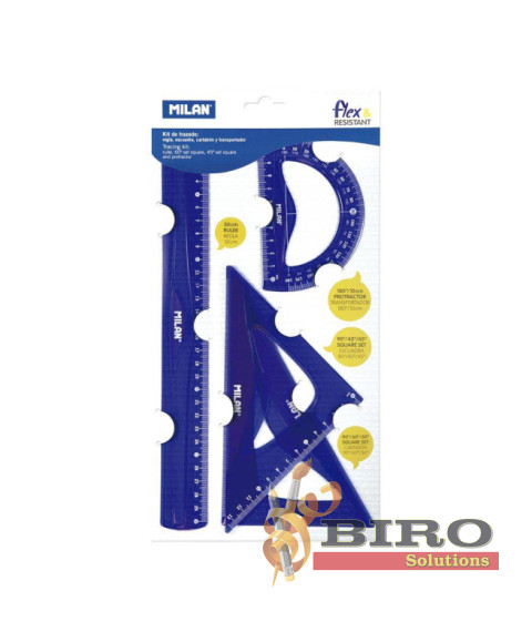 Set de rigle din plastic MILAN, 4 elemente