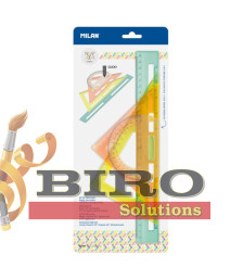 Set de rigle din plastic MILAN "New Look", 4 elemente, galben