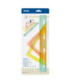 Set de rigle din plastic MILAN "New Look", 4 elemente, galben