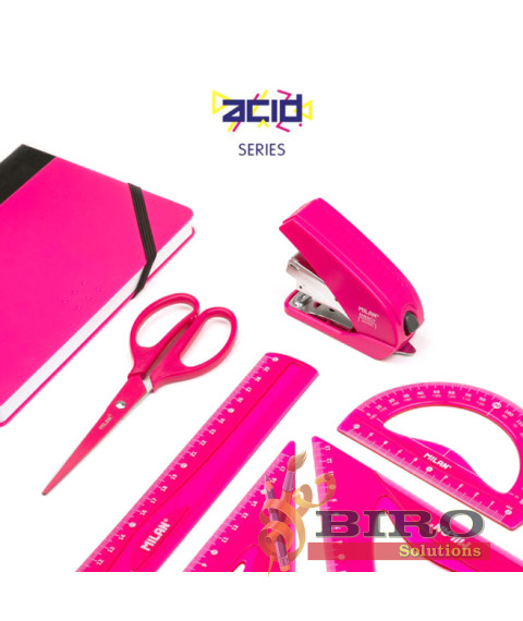 Set de rigle din plastic MILAN, 4 elemente, roz