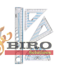 Set de rigle din plastic Carioca 4 elemente, (riglă 20cm)