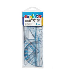 Set de rigle din plastic Carioca 4 elemente, (riglă 20cm)