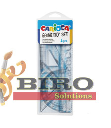 Set de rigle din plastic Carioca 4 elemente, (riglă 20cm)