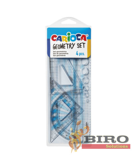 Set de rigle din plastic Carioca 4 elemente, (riglă 20cm)