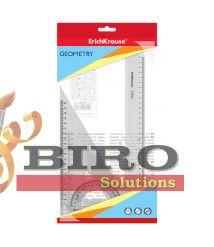 Set de rigle din plastic Erich Krause Clear 4 elemente (rigla 30cm), transparent