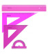 Set de rigle din plastic Erich Krause Neon 4 elemente (rigla 30cm), roz