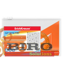 Set de rigle din plastic Erich Krause Neon 4 elemente(rigla 30 cm), portocaliu