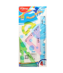 Set de rigle din plastic 30 cm
