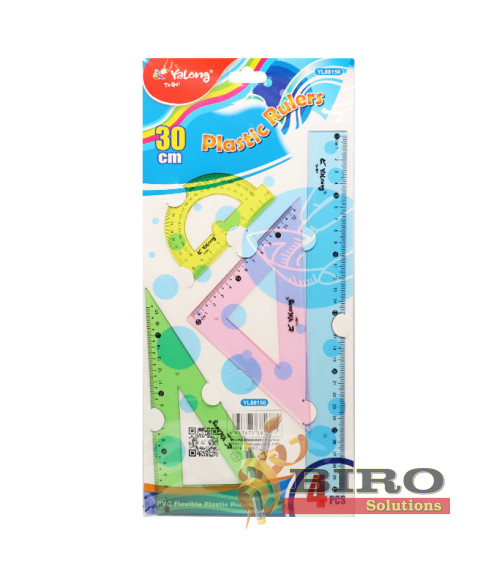 Set de rigle din plastic 30 cm