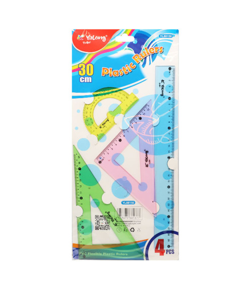 Set de rigle din plastic 30 cm