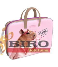 Servieta port-desen cu fermoar, textil, ErichKrause CapyBarbara, A4+