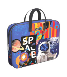 Servieta port-desen cu fermoar, textil, ErichKrause Cosmonaut, A4+